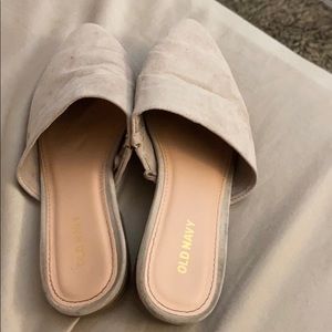 Faux suede mule slides